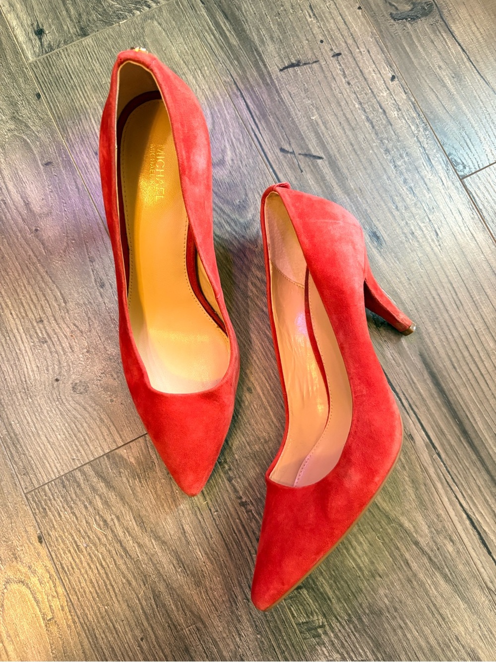 Michael Kors Red Suede Pointed Toe Pumps